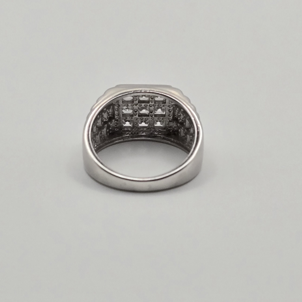 Men's Silver Square CZ Ring - Picture 8 of 8